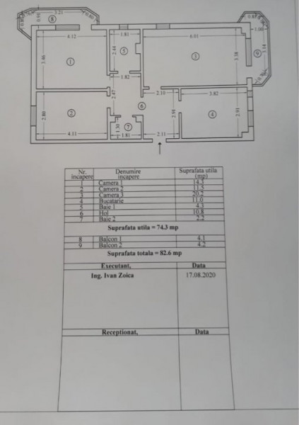 Apartament 3 Camere Decomandate - Zona Inel II- Gaze - Loc Parcare