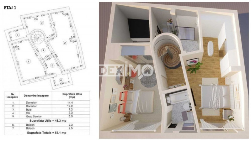 Vila D+P+1E+M - Zona Tomis II - La Alb